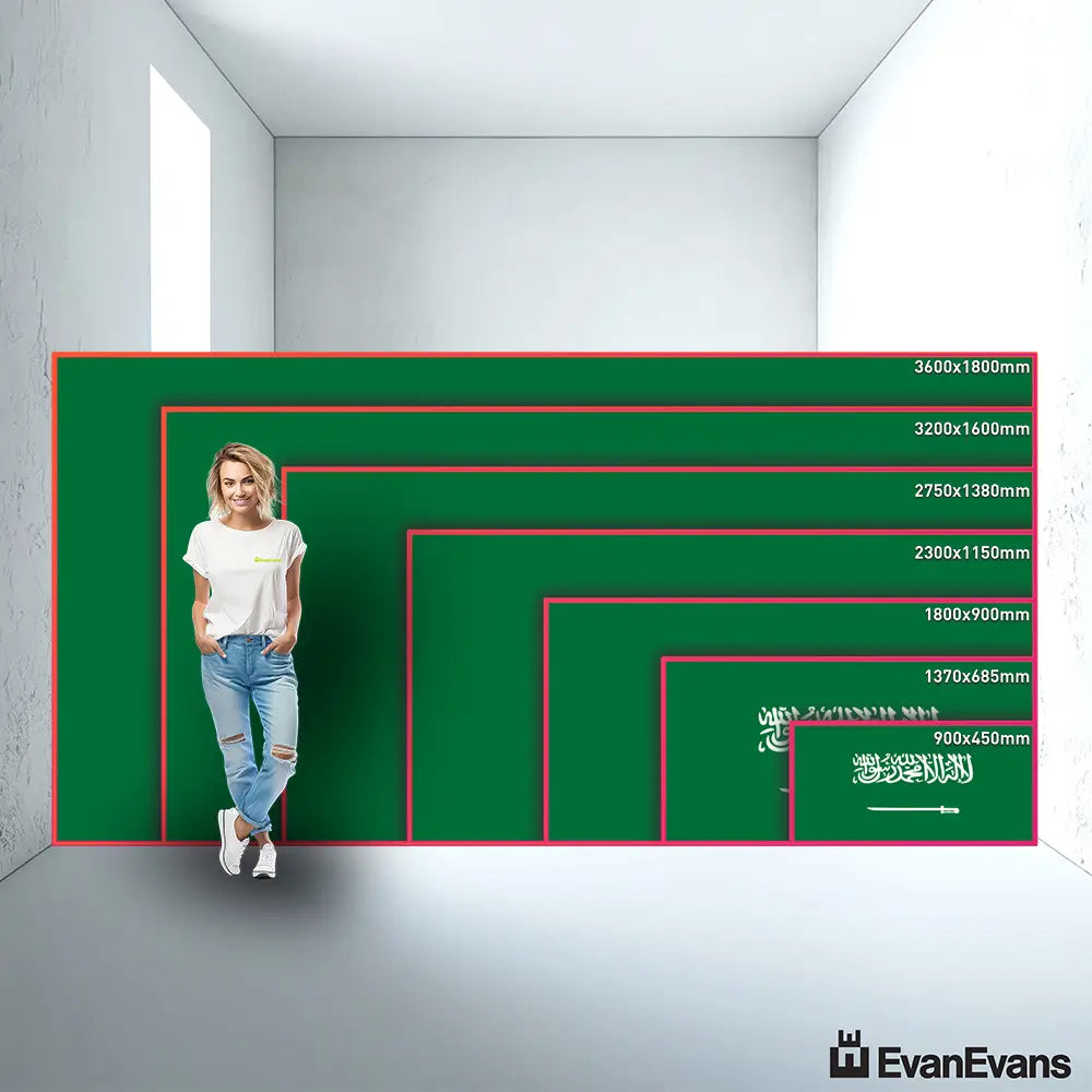 Saudi Arabia flag size guide comparison