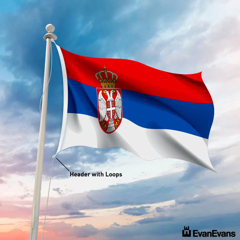 Serbia flag header with loops