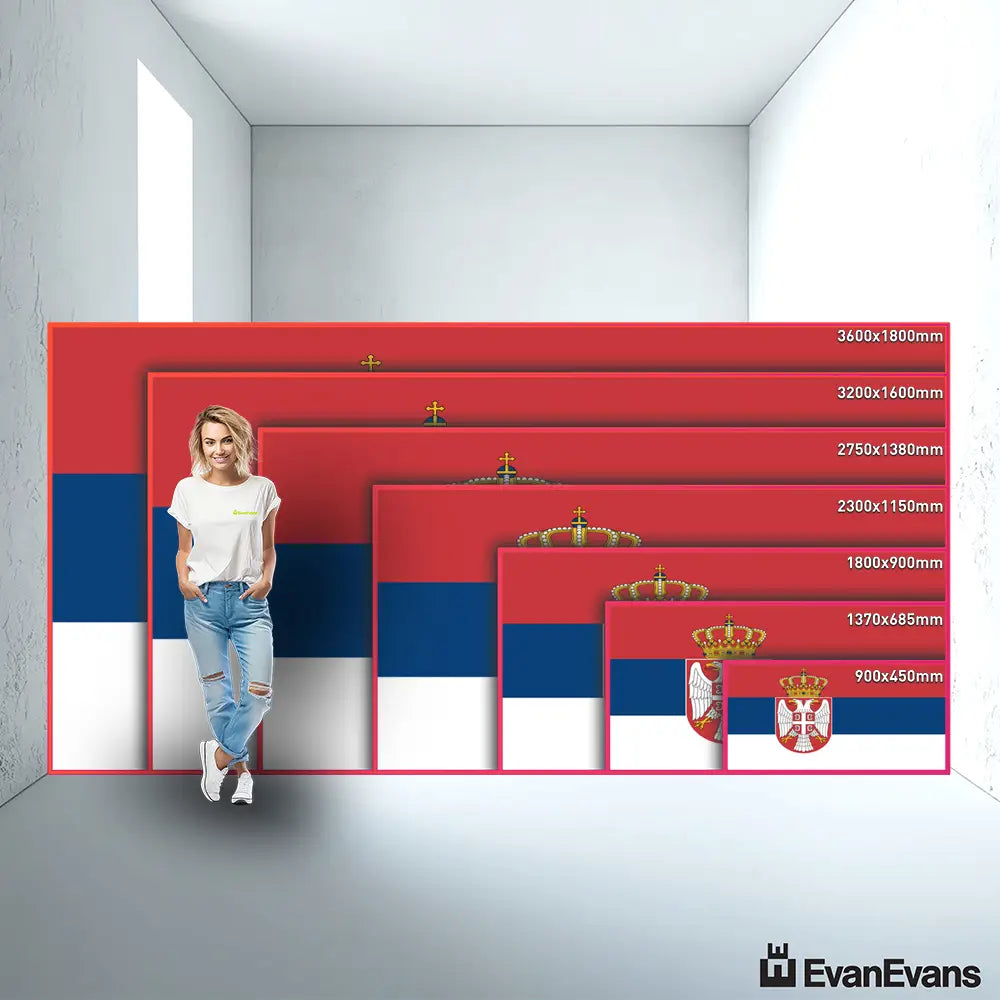 Serbia flag size guide comparison