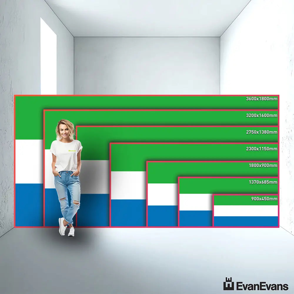 Sierra Leone flag size guide comparison