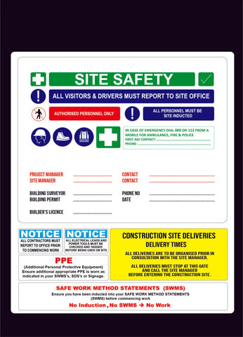 Site Safety Construction Sign