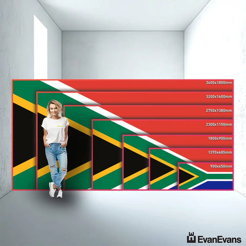 South Africa flag size guide comparison