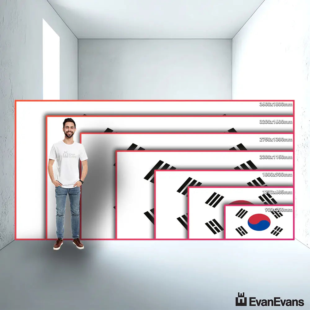 South Korea flag size guide comparison
