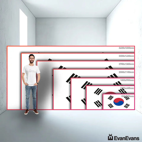 South Korea flag size guide comparison