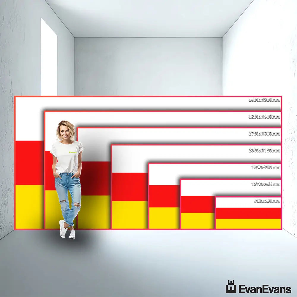South Ossetia flag size guide comparison