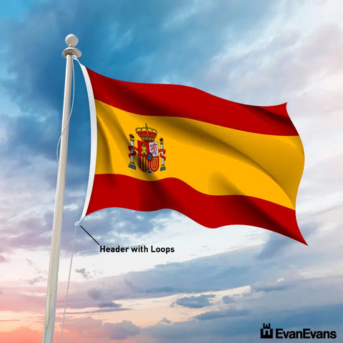 Spain flag header with loops