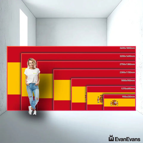 Spain flag size guide comparison