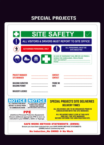 Special Projects Site Safety Construction Sign