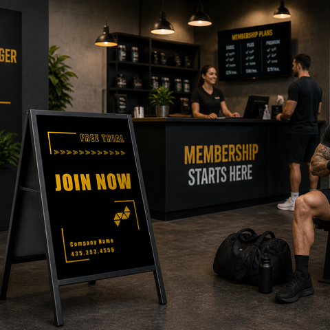 Sports A-Frame Sign - Gym Membership Promotion