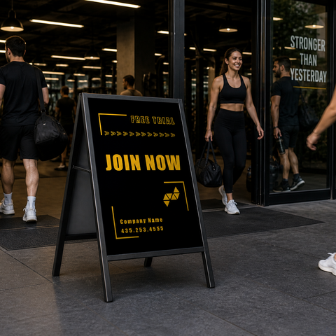 Sports A-Frame Sign - Gym Membership Promotion