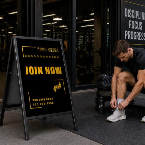 Sports A-Frame Sign - Gym Membership Promotion