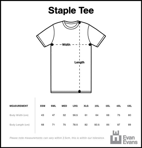Staple Tee SIZE GUIDE