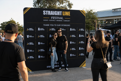 Straightline Media Wall - Sports Sponsor Media Wall