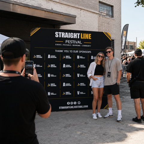 Straightline Media Wall - Sports Sponsor Media Wall