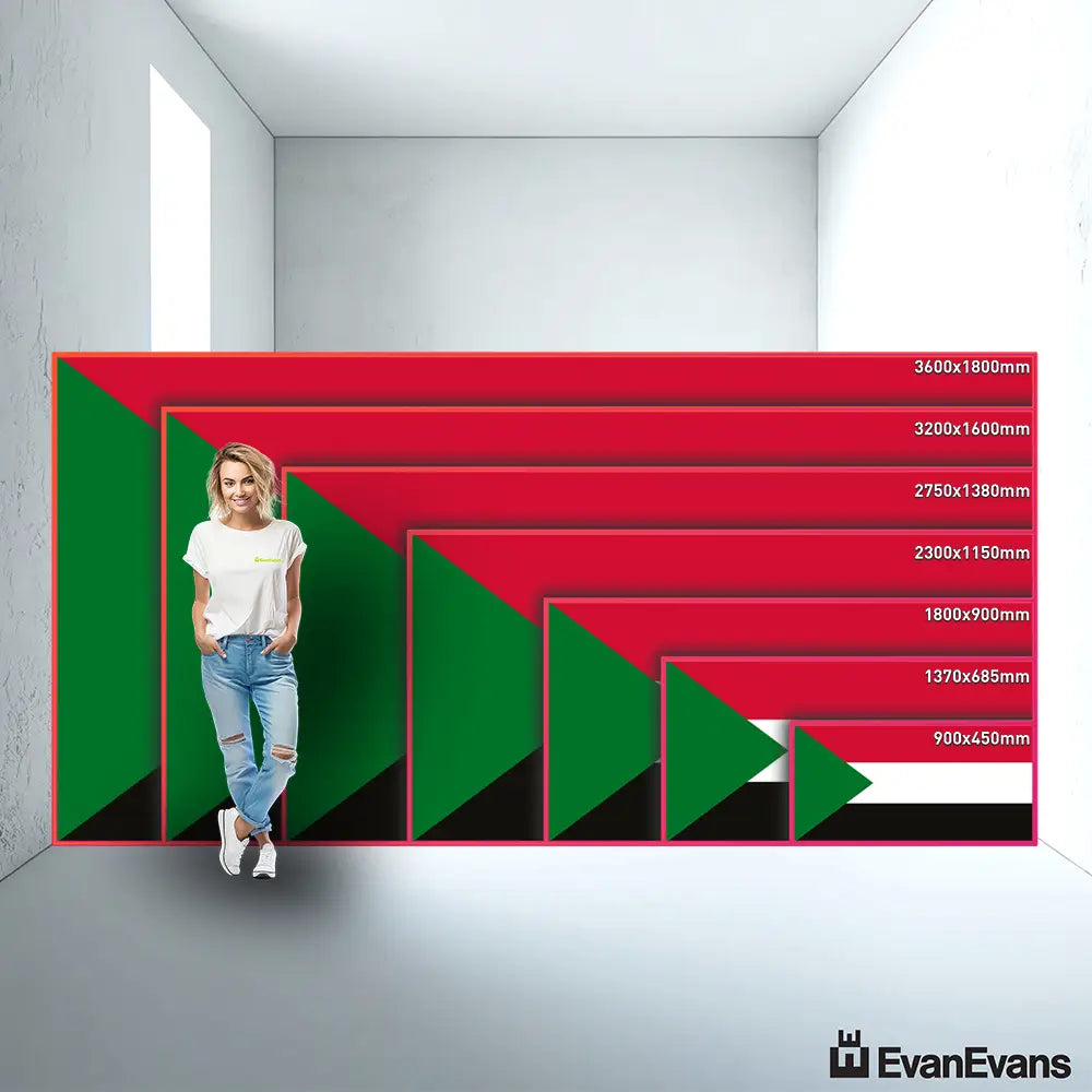 Sudan flag size guide comparison