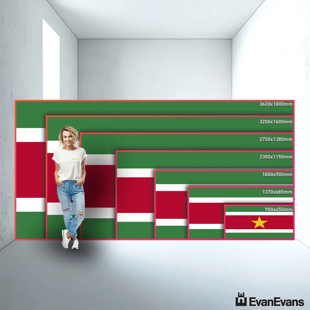 Suriname flag size guide comparison
