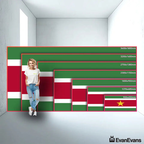 Suriname flag size guide comparison