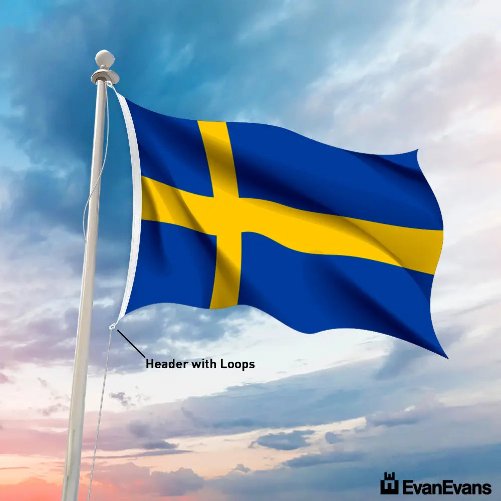 Sweden flag header with loops