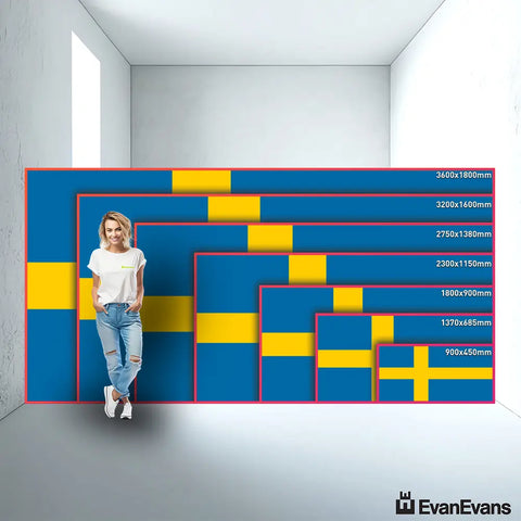 Sweden flag size guide comparison