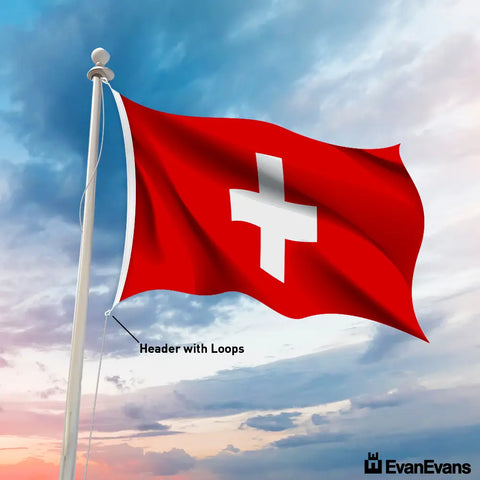 Switzerland flag header with loops