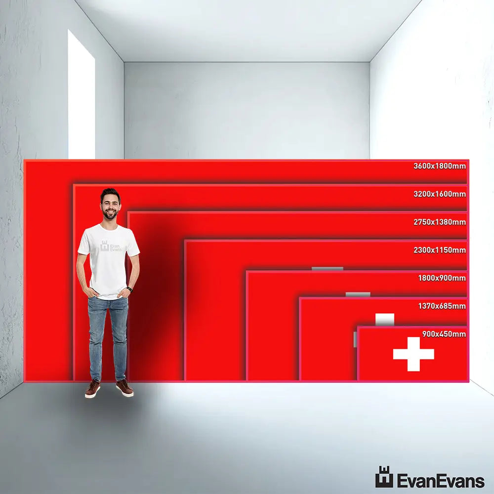 Switzerland flag size guide comparison