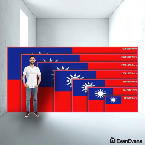 Taiwan flag size guide comparison