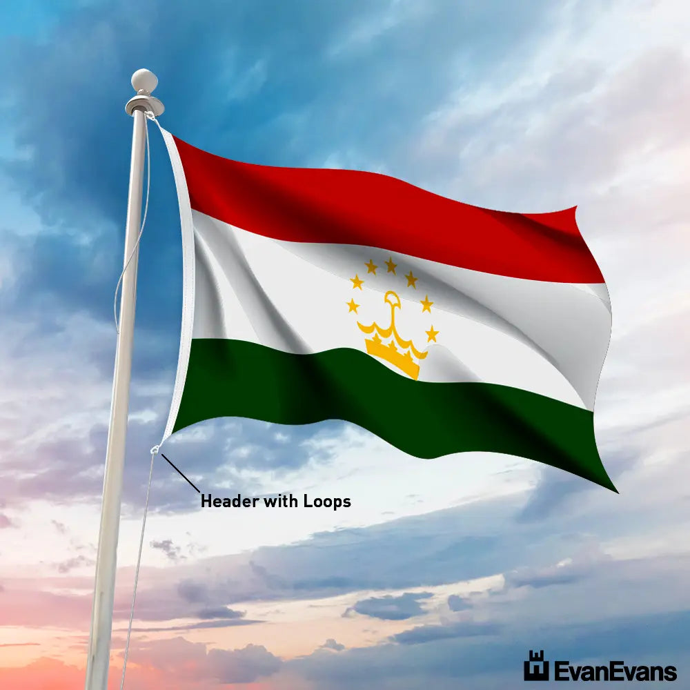 Tajikistan flag header with loops