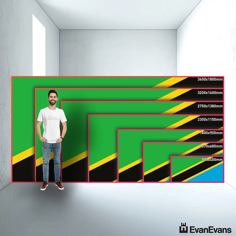 Tanzania flag size guide comparison