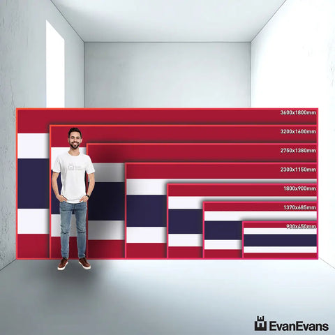 Thailand flag size guide comparison