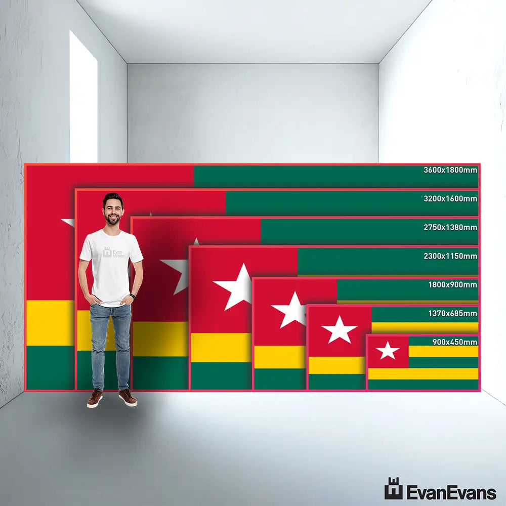 Togo flag size guide comparison