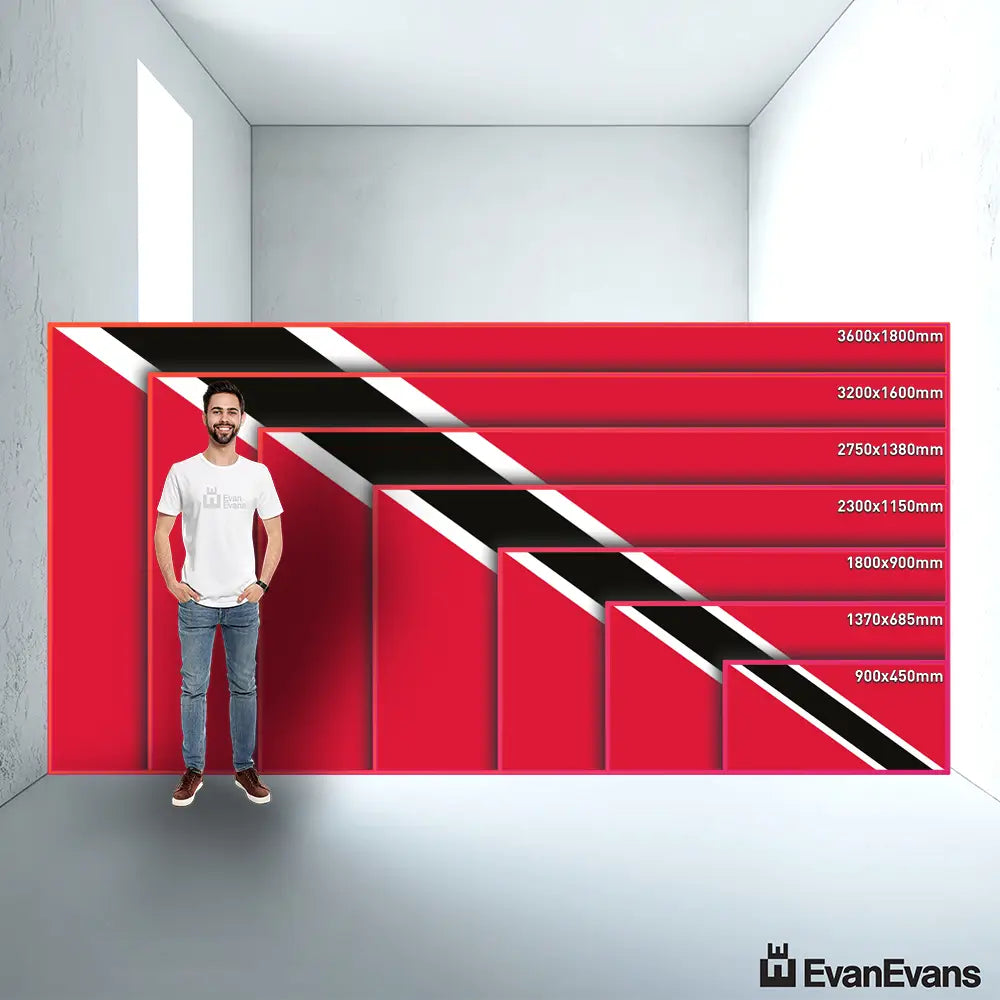Trinidad and Tobago flag size guide comparison