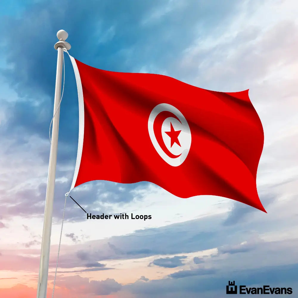 Tunisia flag header with loops