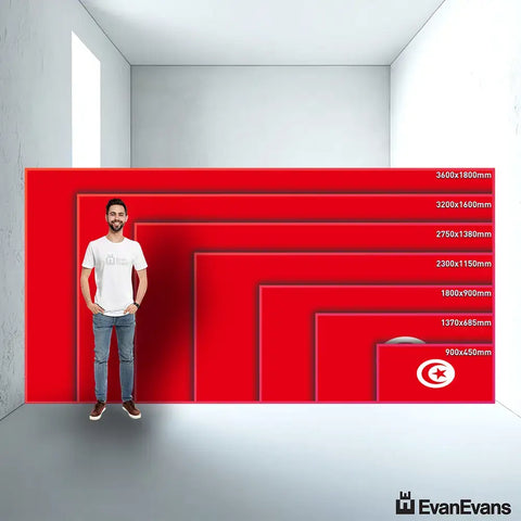 Tunisia flag size guide comparison