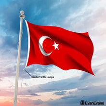 Turkey flag header with loops