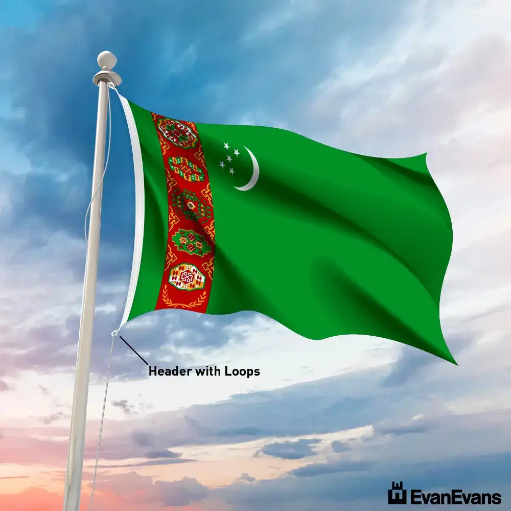 Turkmenistan flag header with loops