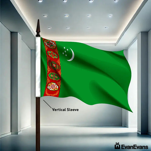 Turkmenistan flag vertical sleeve