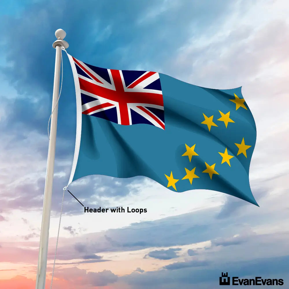 Tuvalu flag header with loops