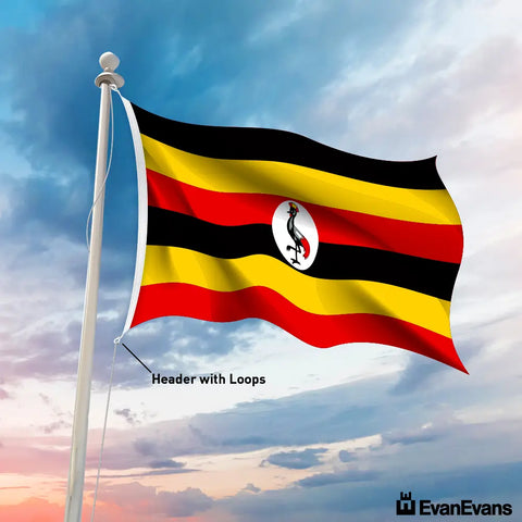 Uganda flag header with loops
