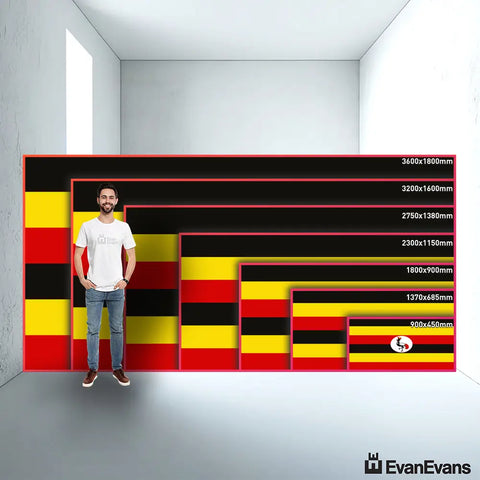 Uganda flag size guide comparison