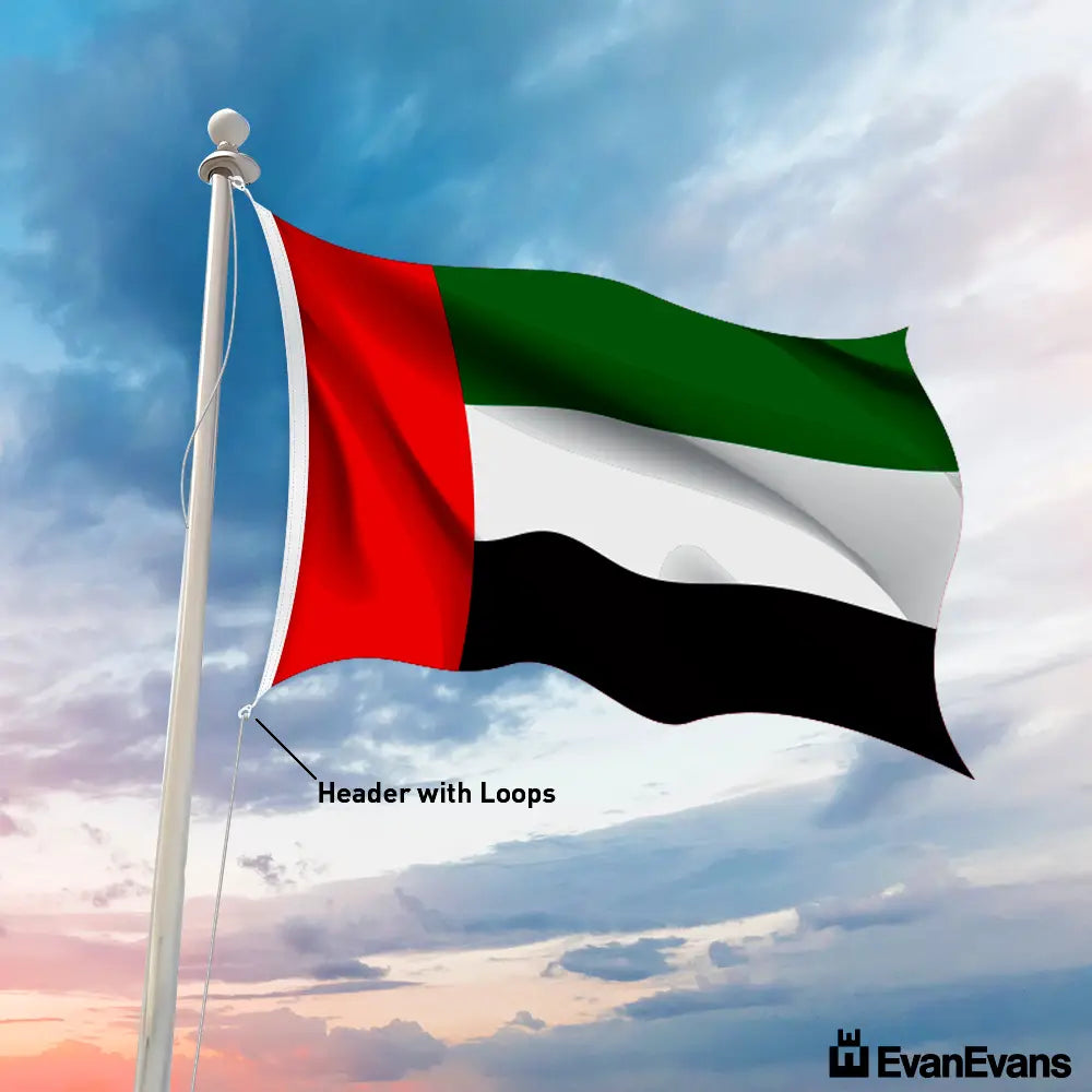 United Arab Emirates flag header with loops