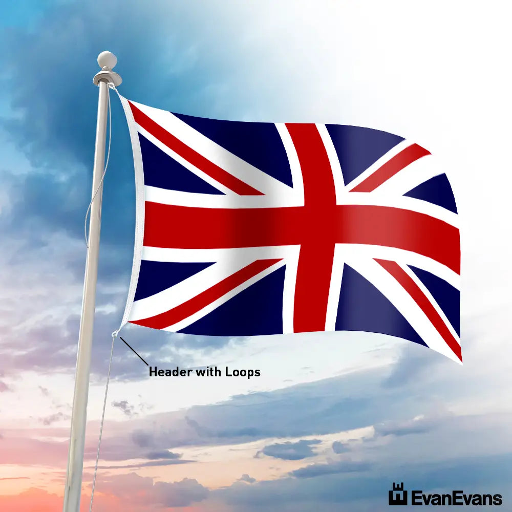 United Kingdom flag header with loops