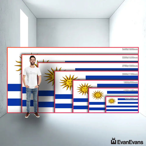 Uruguay flag size guide comparison