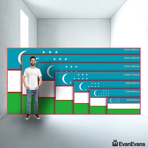 Uzbekistan flag size guide comparison