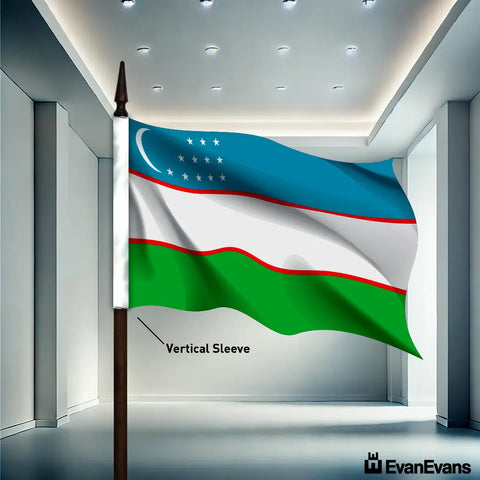 Uzbekistan flag vertical sleeve