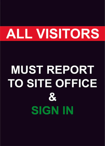 Visitors Sign In Construction Sign