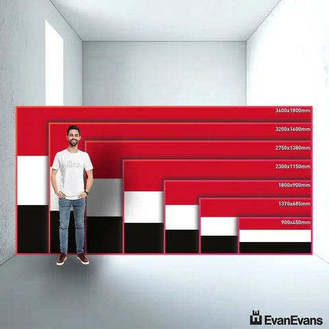 Yemen flag size guide comparison