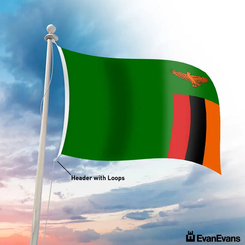 Zambia flag header with loops