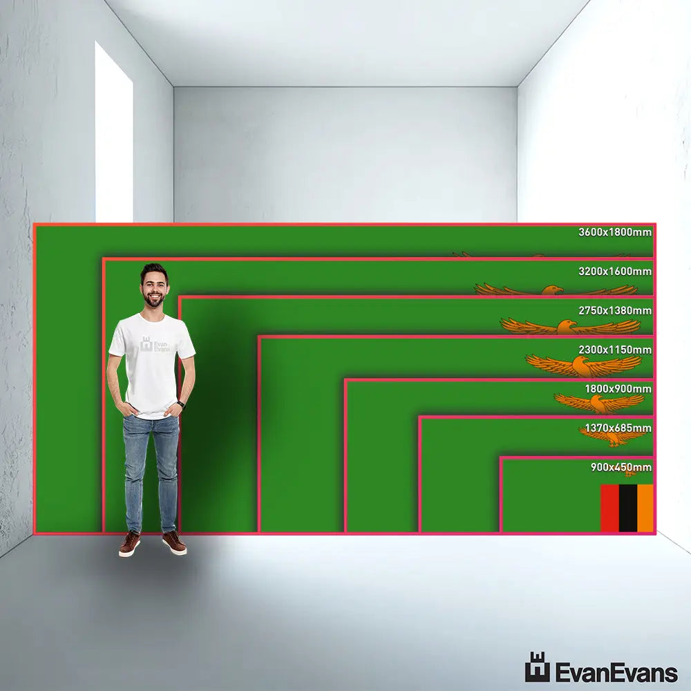 Zambia flag size guide comparison