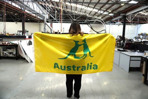 Australia Flag Yellow and Gold over the shoulder