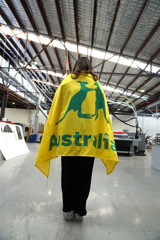 Australia Flag Yellow and Gold over the shoulder